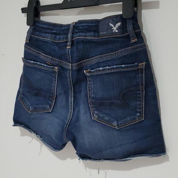 American Eagle super stretch high rise dark wash jean shorts - Picture 4 of 8